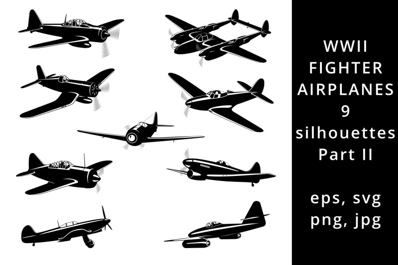 wwii-aircrafts-fighter-planes-silhouettes-part-ii