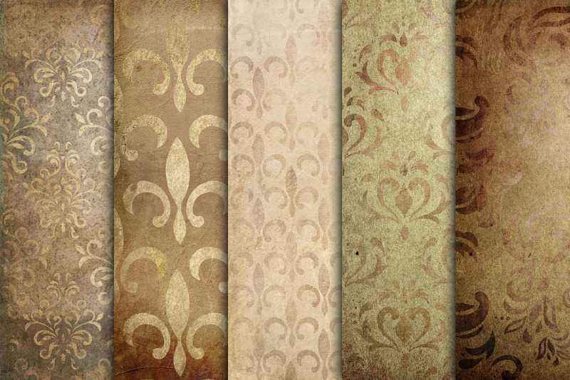 vintage-damask-scrapbook-papers