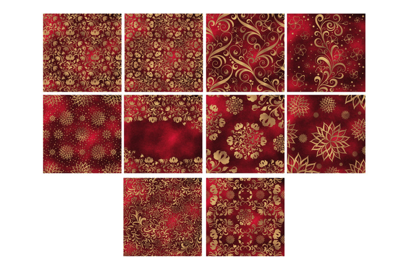 red-amp-gold-floral-backgrounds