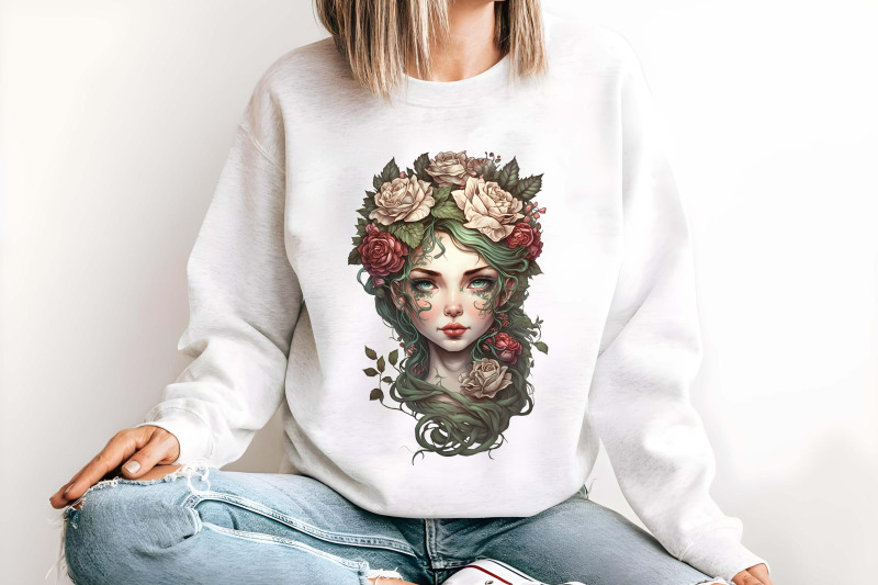 floral-boho-girls-clipart-boho-woman-sublimation