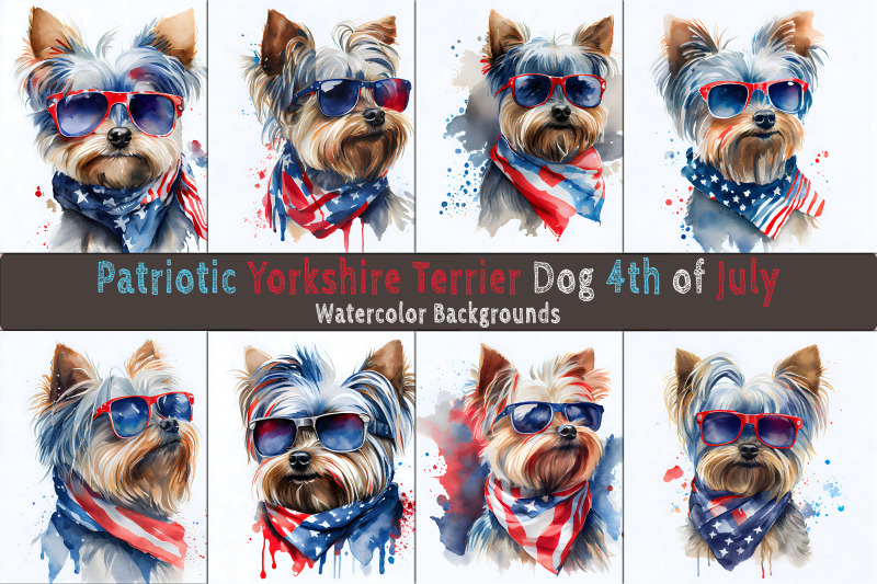 patriotic-yorkshire-terrier-watercolor
