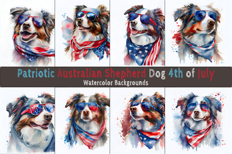 patriotic-australian-shepherd-watercolor