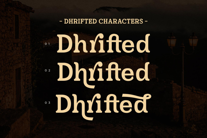 dhrifted-typeface