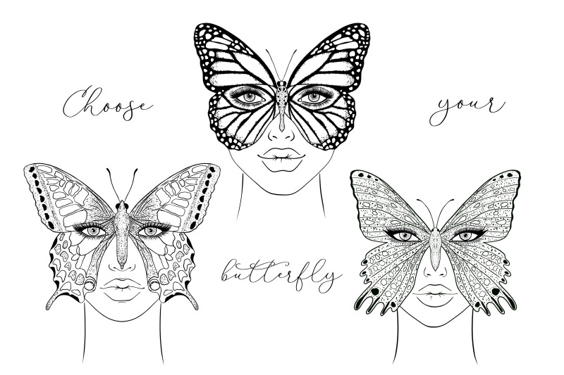 women-faces-with-butterfly