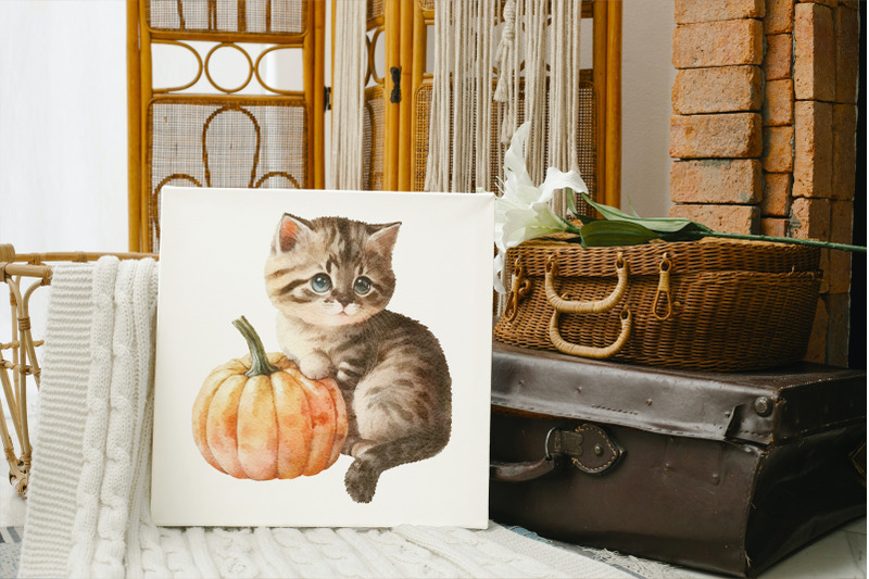 kittens-with-pumpkins-clipart