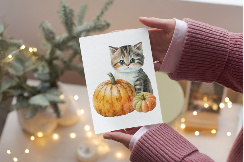 kittens-with-pumpkins-clipart