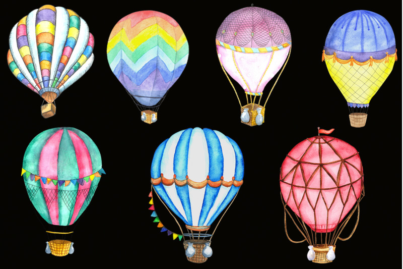 watercolor-hot-air-balloons