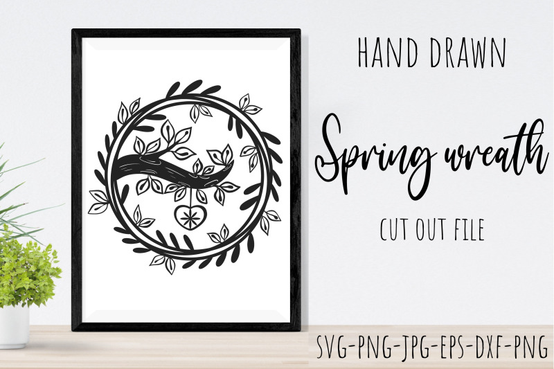 spring-wreath-silhouette-cut-out-design-foliage-wreath-svg