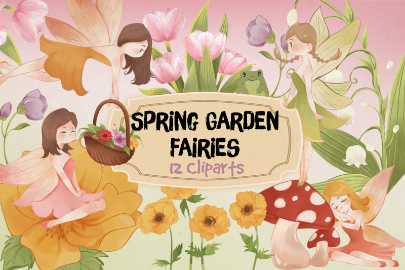spring-garden-fairies-cliparts