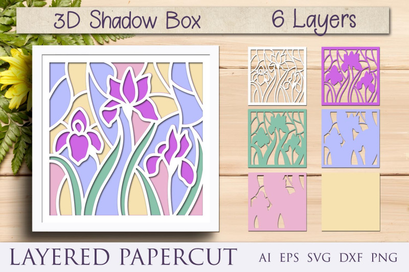 flower-shadow-box-3d-layered-papercut-template