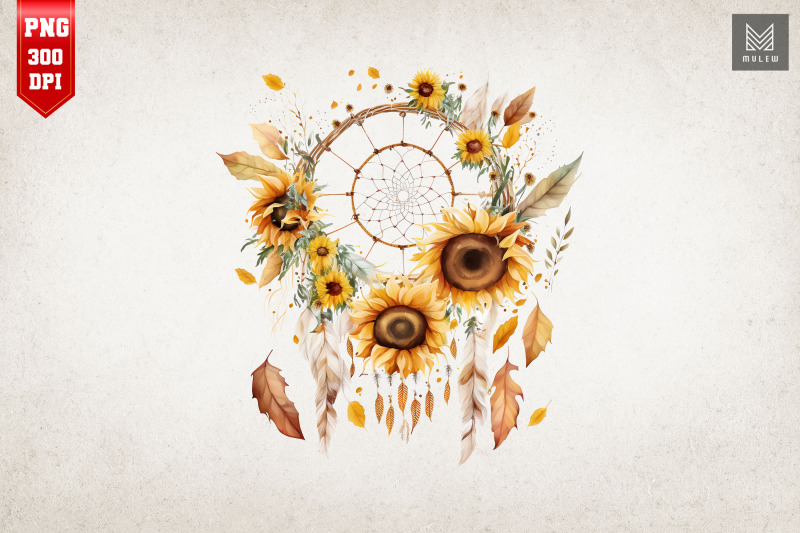 sunflower-dreamcatcher-watercolor-3