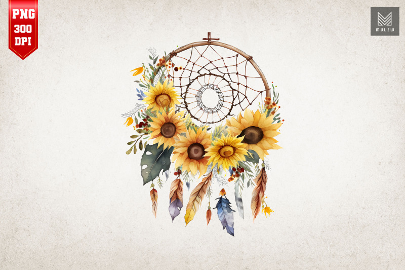 sunflower-dreamcatcher-watercolor-4