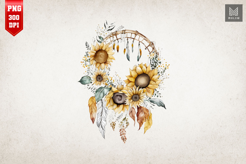 sunflower-dreamcatcher-watercolor-6