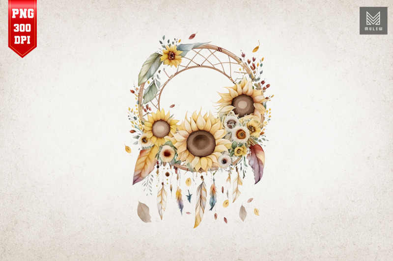 sunflower-dreamcatcher-watercolor-9