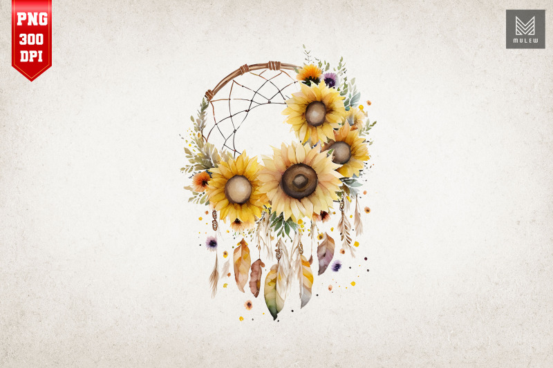 sunflower-dreamcatcher-watercolor-19