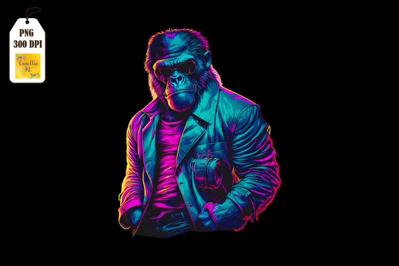 synthwave-retro-gangster-gorilla-4