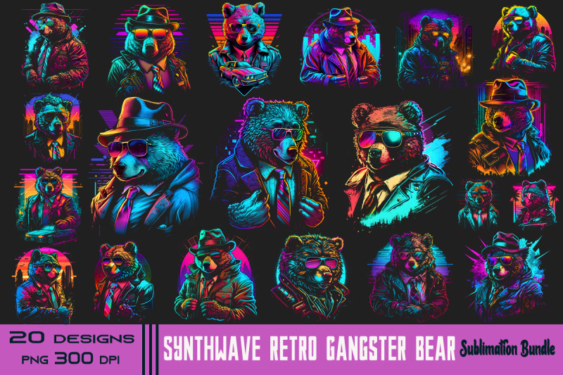 synthwave-retro-gangster-bear-bundle