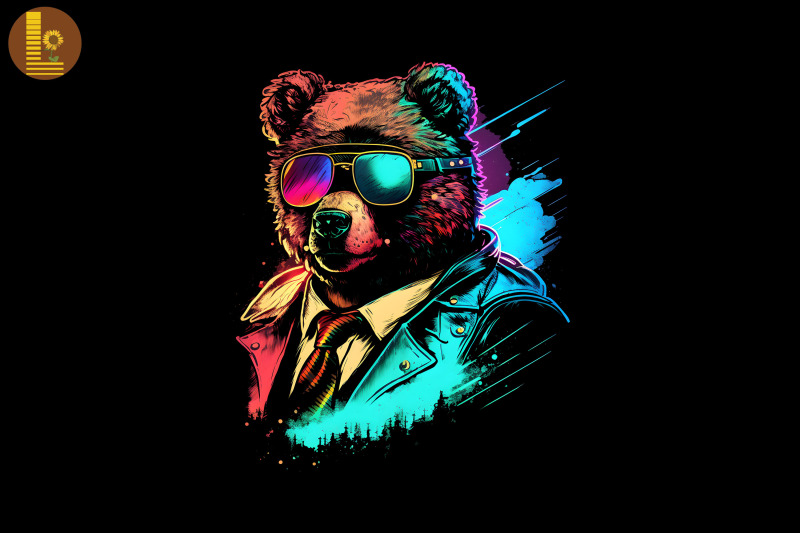 synthwave-retro-gangster-bear-3