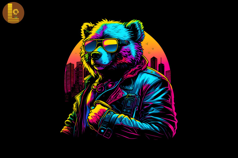 synthwave-retro-gangster-bear-5