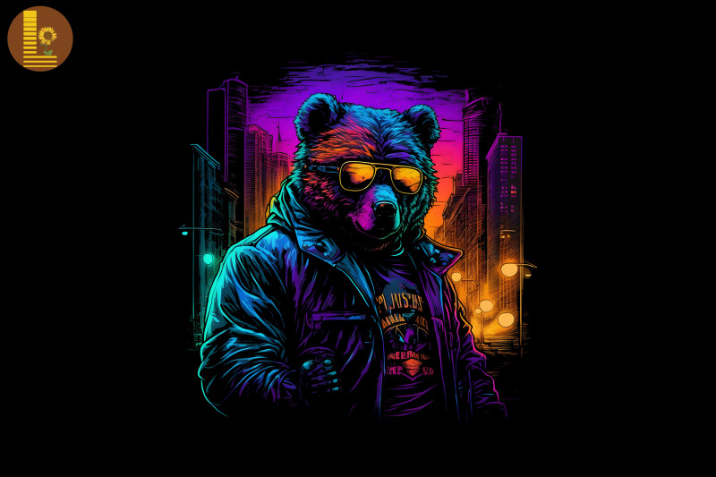 synthwave-retro-gangster-bear-6