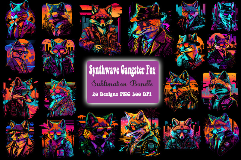 synthwave-retro-gangster-fox-bundle