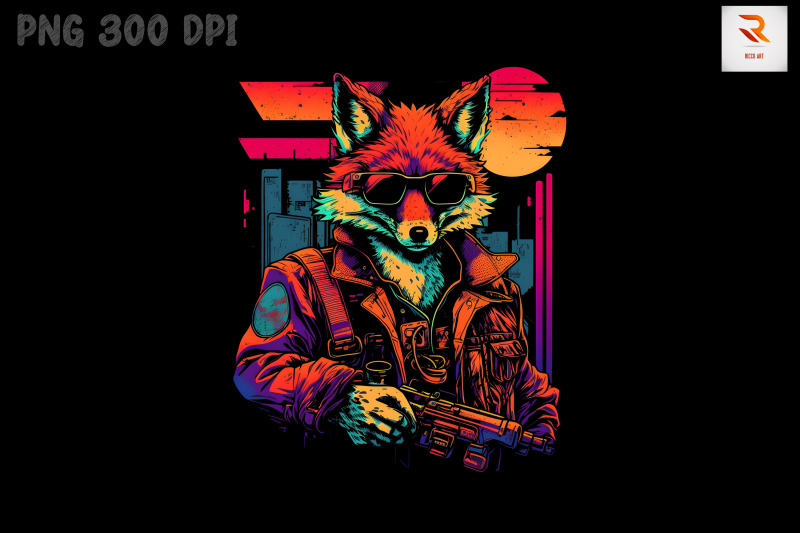 synthwave-retro-gangster-fox