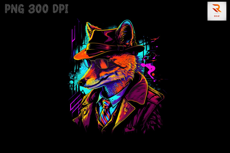 synthwave-retro-gangster-fox-2