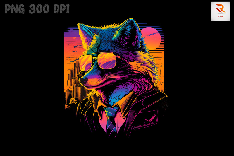 synthwave-retro-gangster-fox-3