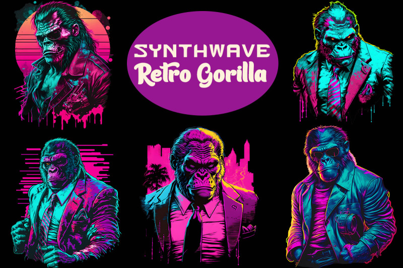 synthwave-retro-gangster-gorilla-bundle