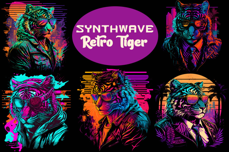 synthwave-retro-gangster-tiger-bundle