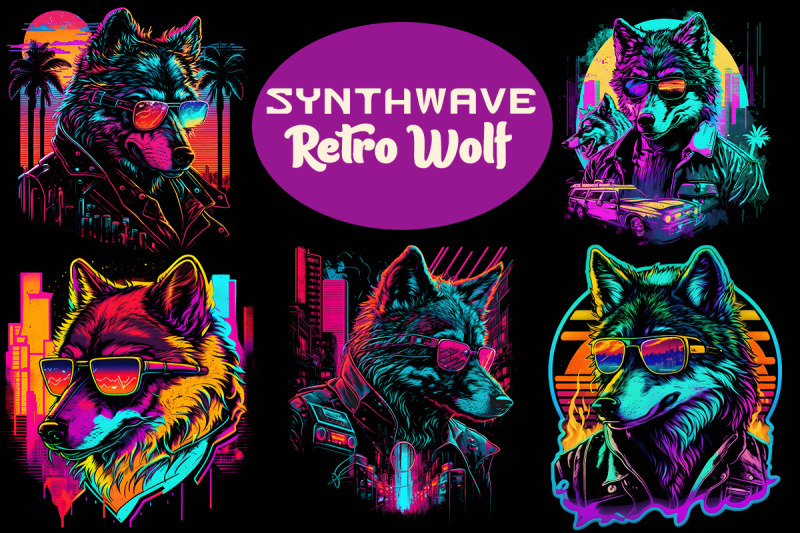 synthwave-retro-gangster-wolf-bundle