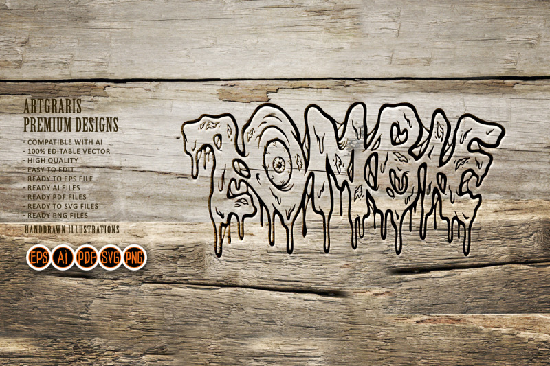 dripping-zombie-eye-word-lettering-horror-style-outline