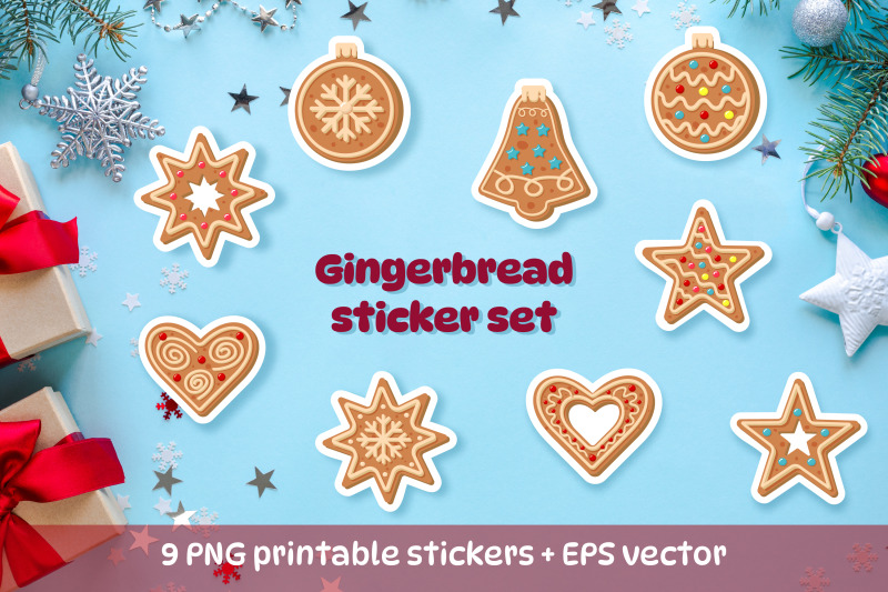 gingerbread-sticker-set