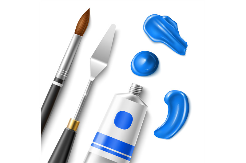 realistic-brushes-and-smears-3d-artistic-paintbrush-oil-paint-tube