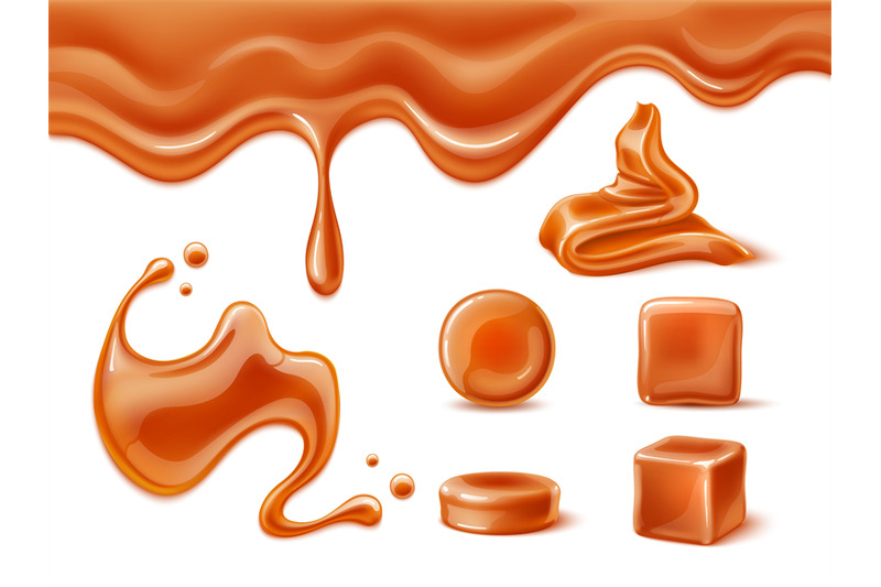 realistic-caramel-sweet-dessert-component-milk-and-sugar-candy-base