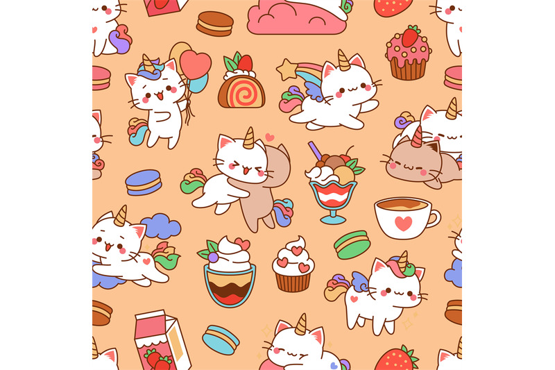 funny-unicorn-cats-pattern-pastel-colors-print-cute-kittens-with-rai