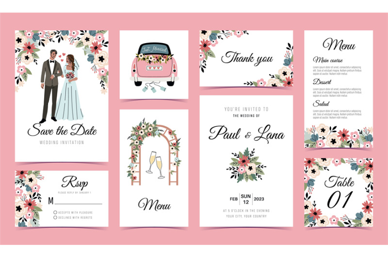 cute-wedding-cards-romantic-party-invitations-happy-newlyweds-holida