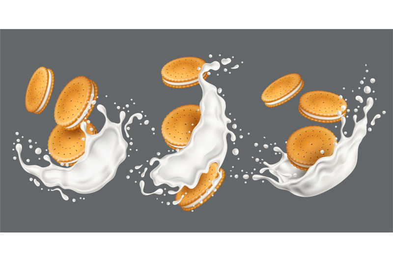 cookies-and-milk-splashes-realistic-biscuits-with-cream-layer-sandwi