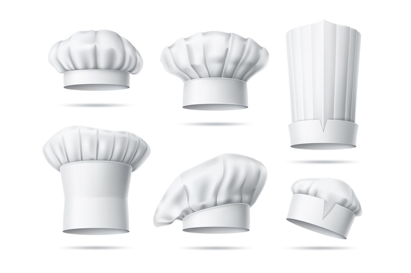 realistic-chefs-hats-professional-cooks-toques-isolated-headgears-w