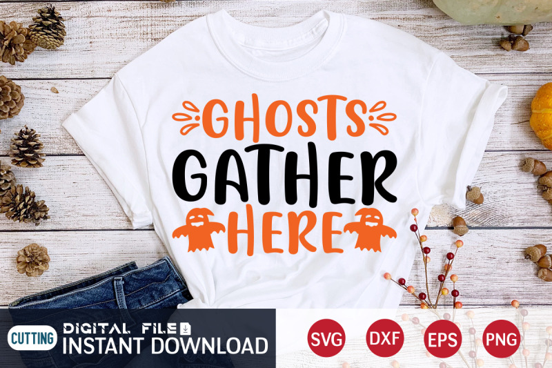 Ghosts Gather Here SVG By FunnySVGCrafts | TheHungryJPEG