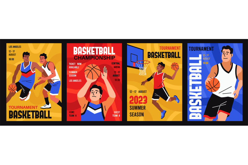 basketball-cards-cartoon-professional-athletes-in-playing-process-ch