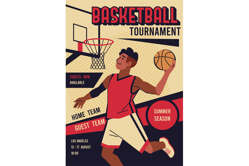 basketball-match-poster-professional-athlete-preparing-to-score-goal