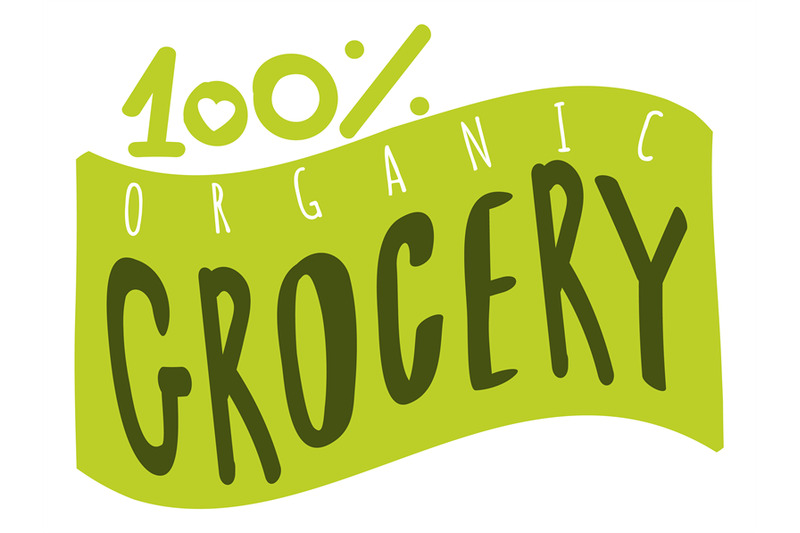 organic-grocery-label-fresh-food-diet-product