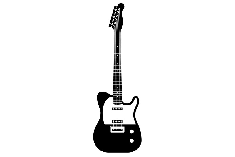 guitar-silhouette-black-and-white-string-classical-musical-instrument