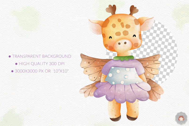watercolor-cute-animal-fairy-spring-clipart