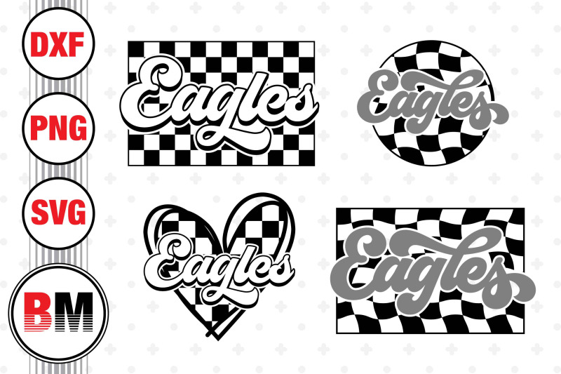 checkered-eagles-svg-png-dxf-files