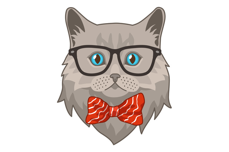 cat-in-glasses-with-butterfly-tie-cute-animal-head-funny-hipster-ava