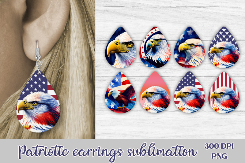 teardrop-earring-sublimation-eagle-earring