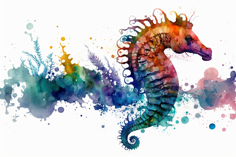 watercolor-seahorse