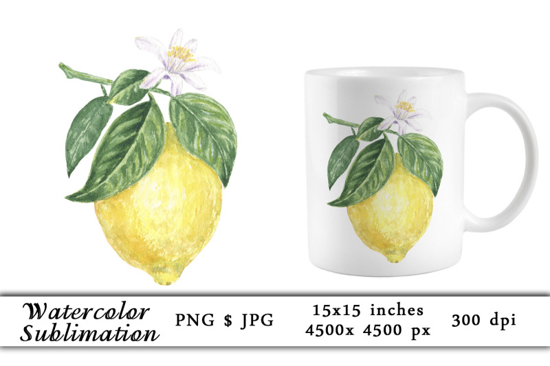 watercolor-lemons-flower-sublimation-png